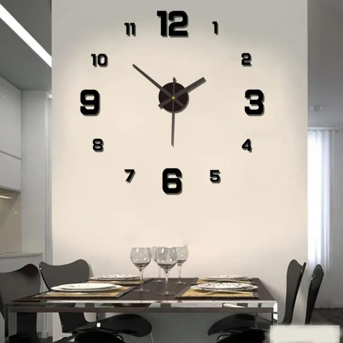 3D Creative Frameless DIY Wall Hanging Clock Stickers Simple Wall Clock Home Mute Digital Clock Living Room Office Wall Decor
