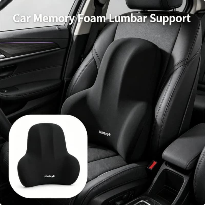 2 Cuscini Ergonomici in Memory Foam per Supporto Lombare, Antiscivolo e Lavabili, a Lento Ritorno, per Sedia da Ufficio e Casa, Sollievo dal Dolore alla Schiena