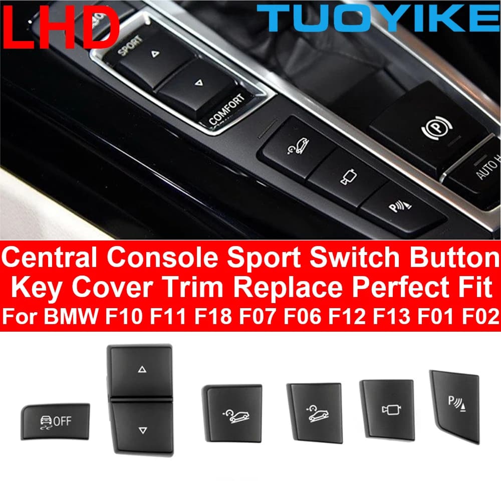 LHD Interni Auto Console Sport Comfort Interruttore Pulsante ESP Anti-slip Trim Copertura Per BMW Serie 5/6/7 F10 F07 F06 F12 F01 F02