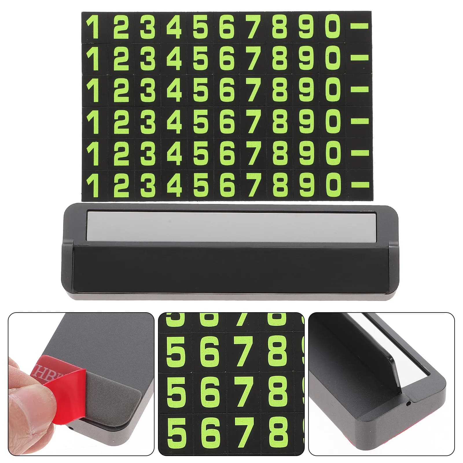 Premium temporary parking plate for cars in Aluminium and ABS alloy with Night Light, Light and Portable function, with Phone number