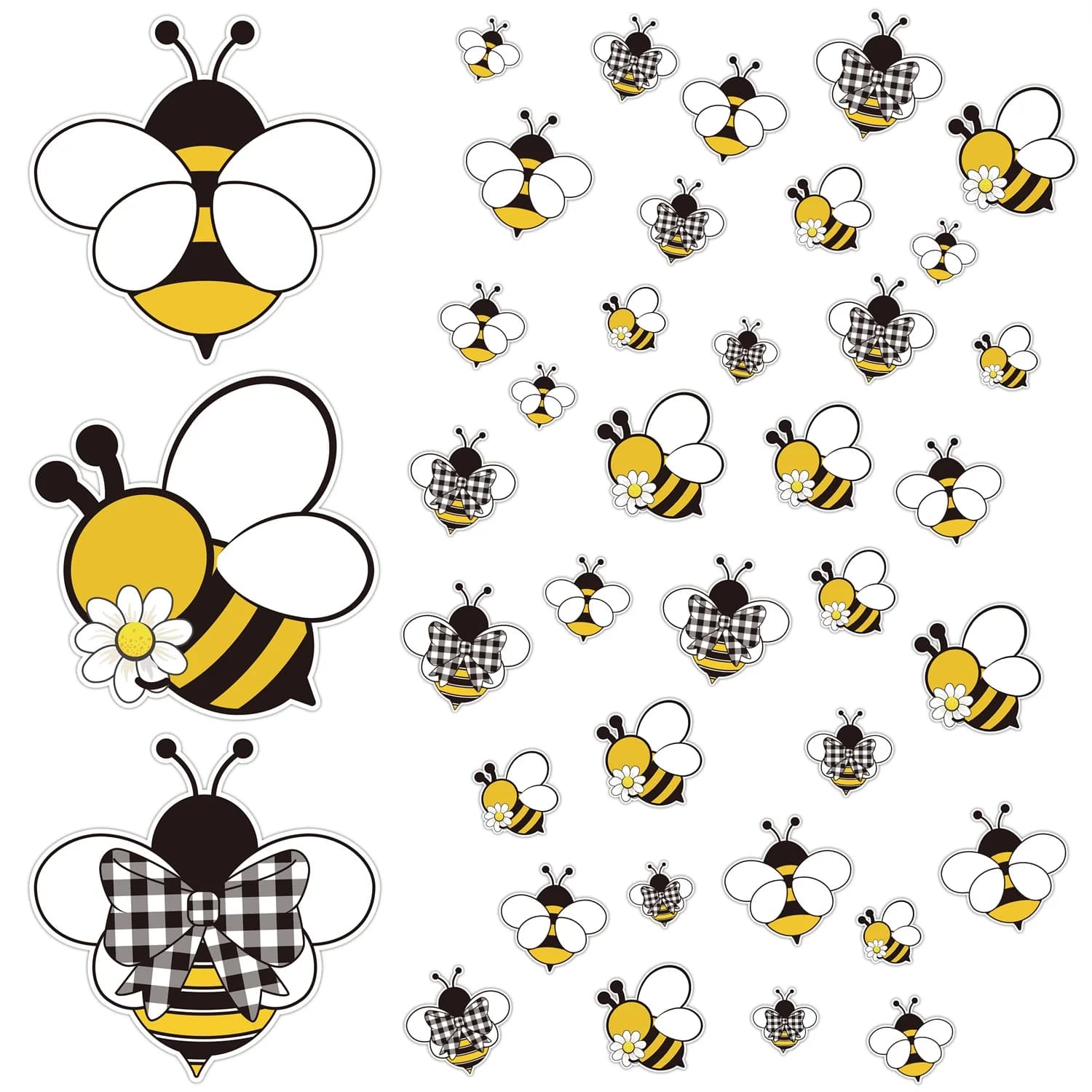Set of 90 Ape-shaped Cutouts for Bacheca, Cartoline Theme Lines Spring-Summer Bee for Home Wall Decoration, Cartoon Cutouts