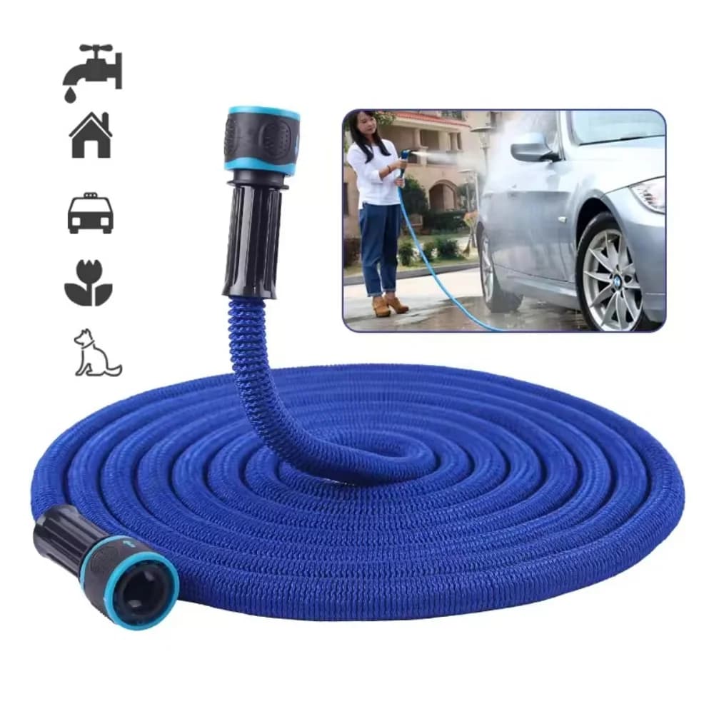 Tubo da Giardino Espandibile 2,5/5 Metri, Tubo Flessibile ad Alta Pressione per Irrigazione e Lavaggio Auto, Tubo Magico per Uso Domestico