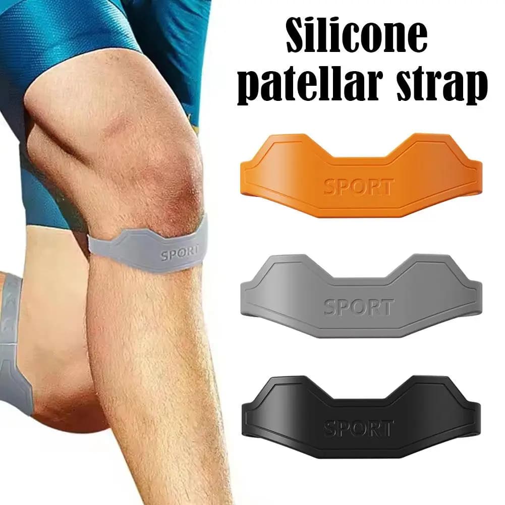 1 paio di cinturini per tendine rotuleo in silicone, flessibili, per ginocchio, fascia di supporto sportiva, cinturino di protezione della rotula altamente elastico per il fitness