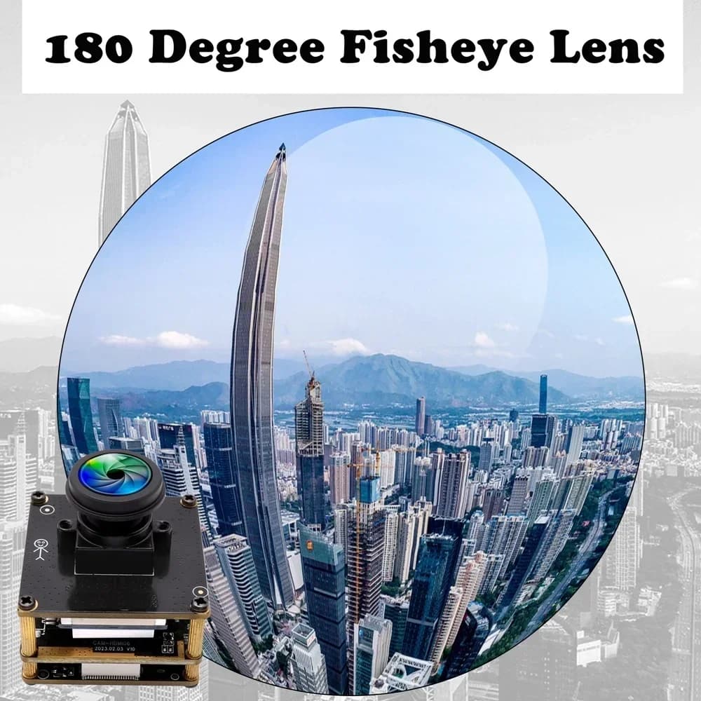 Digital Webcam 4K USB3.0 ELP 2026 with Lente Fisheye 180 Degrees 60fps IMX415, Mini Camera for Security and Laptop Protection