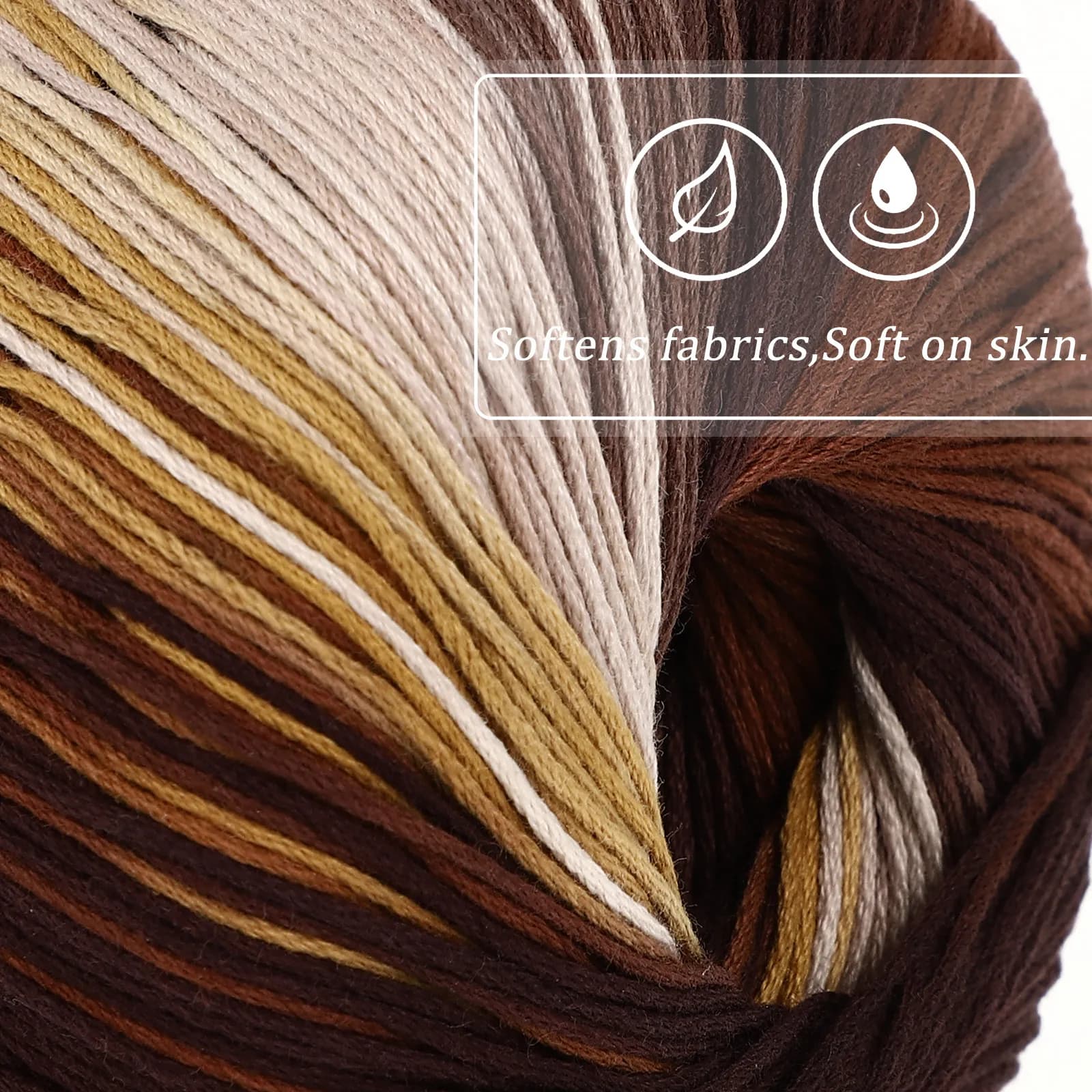 Roll 13 Color Segment Dyed Cotton Yarn Thick Soft Hooked Knitting Crochet Scarf Hat Sweater Blanket DIY Gradient Cotton Yarn