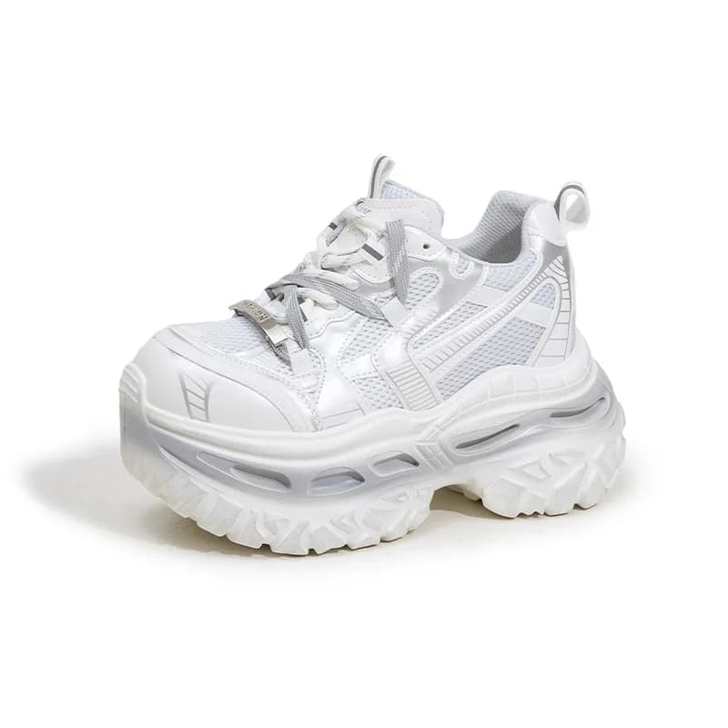 Scarpe da Donna con Rialzo 10CM, Nuova Collezione Primavera 2026, Sneakers Casual in Rete, Versione con Abbinamento di Colori, Versatili e alla Moda