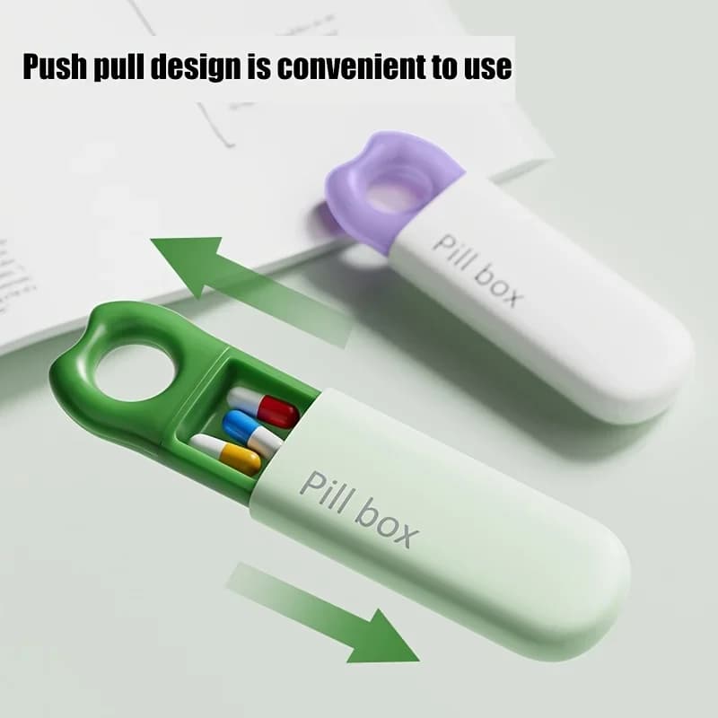 Portapillole con chiusura a pressione da 1 pezzo, custodia portatile compatta per la conservazione dei medicinali