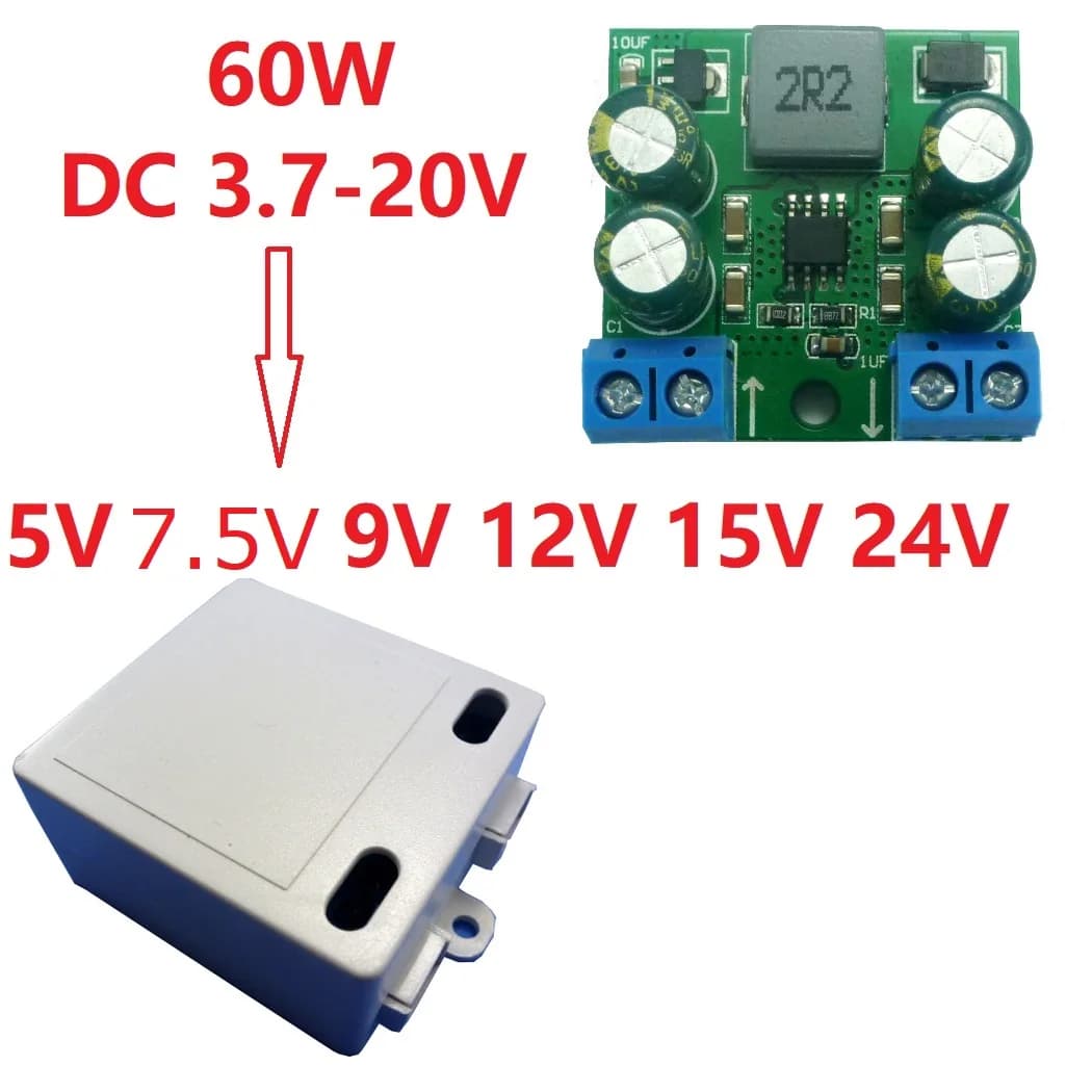 60W ad alta potenza 3.7-20V a 5V 7 v5 9V 12V 15V 24V Step-Up Boost Board DC-DC modulo convertitore per Smart Home Zigbee pannello solare