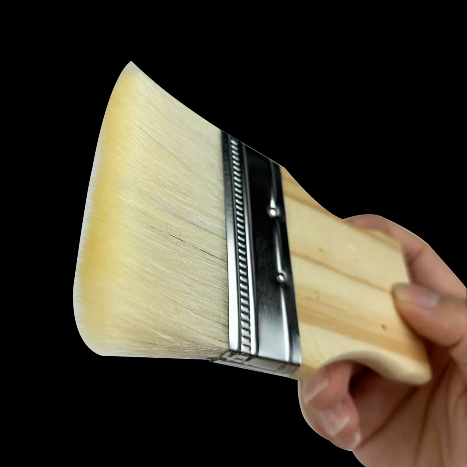 3pcs Set of High-Quality Wool Flat Paint Brushes for Oil and Acrylic Painting, Natural Wood Handle with Metal Ferrule