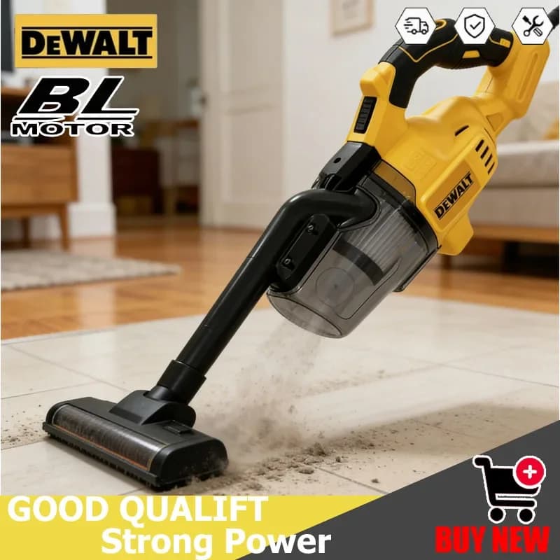 Aspirapolvere DEWALT DCV501, ideale per la pulizia di vari angoli, come case, tappeti e altri spazi che necessitano di essere puliti.
