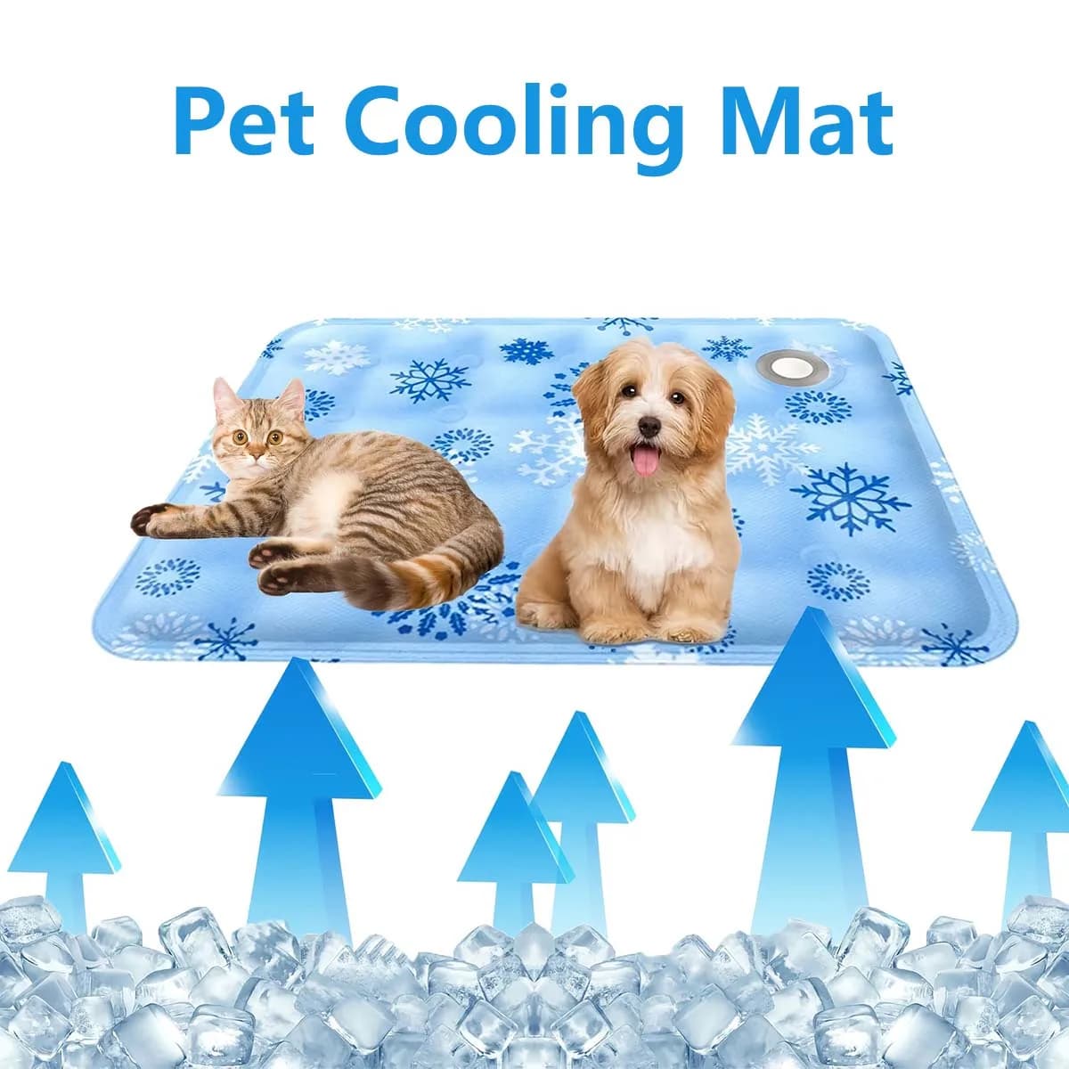 Tappetino Refrigerante per Animali Domestici, Cuscinetto Rinfrescante con Ghiaccio Secco, Lettino Refrigerante ad Iniezione d'Acqua per Cani e Gatti, Mantiene il Tuo Animale Fresco, Impermeabile e Resistente all'Usura