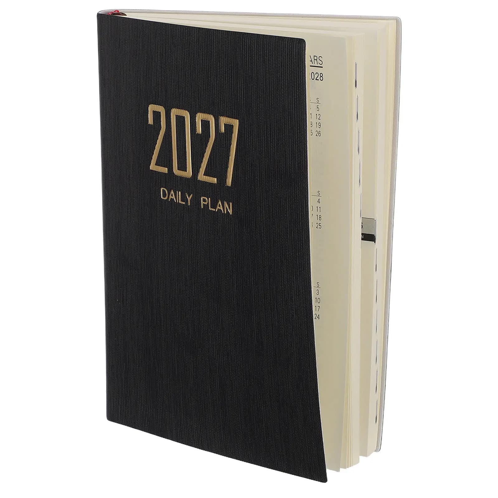 2027 Daily Planner Notebook PU Hardcover 21x14.7cm Thick Paper Daily Agenda Book for Scheduling Appointments Office