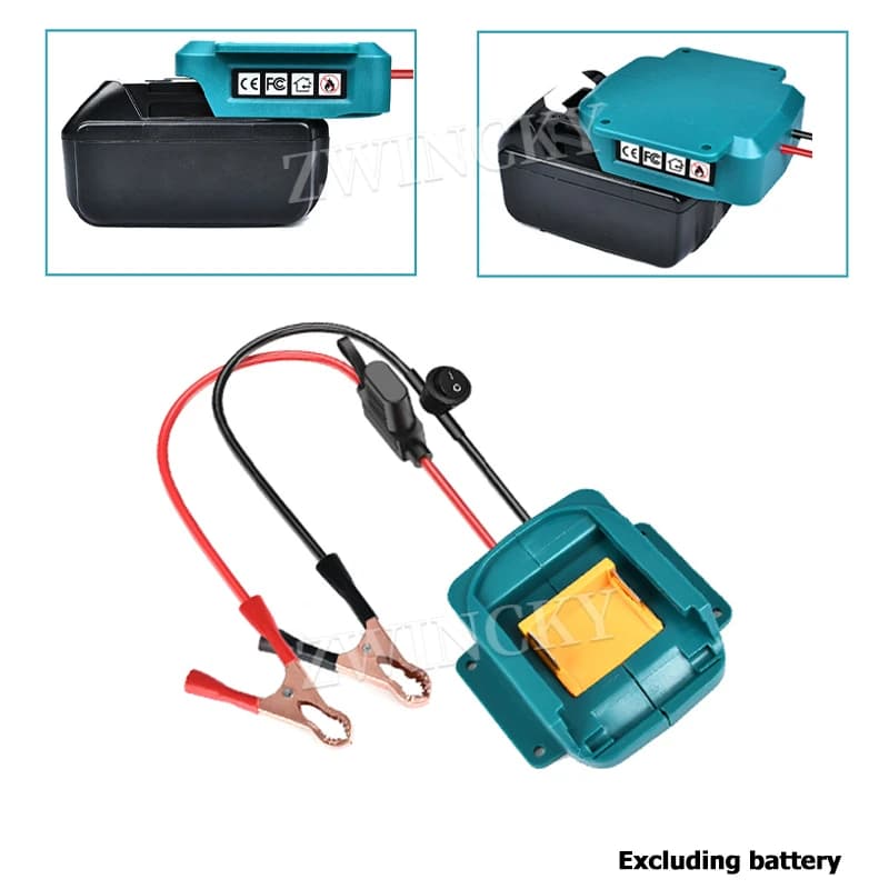 Avviatore di Emergenza per Batteria al Litio Makita 18V, Cavo Booster per Auto con Fusibile 30A, Adattatore Interruttore, Kit di Alimentazione di Emergenza, Convertitore