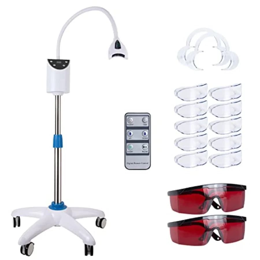 Teeth whitening lamp - Professional tooth whitening machine with adjustable support and mobile accelerator system for teeth whitening