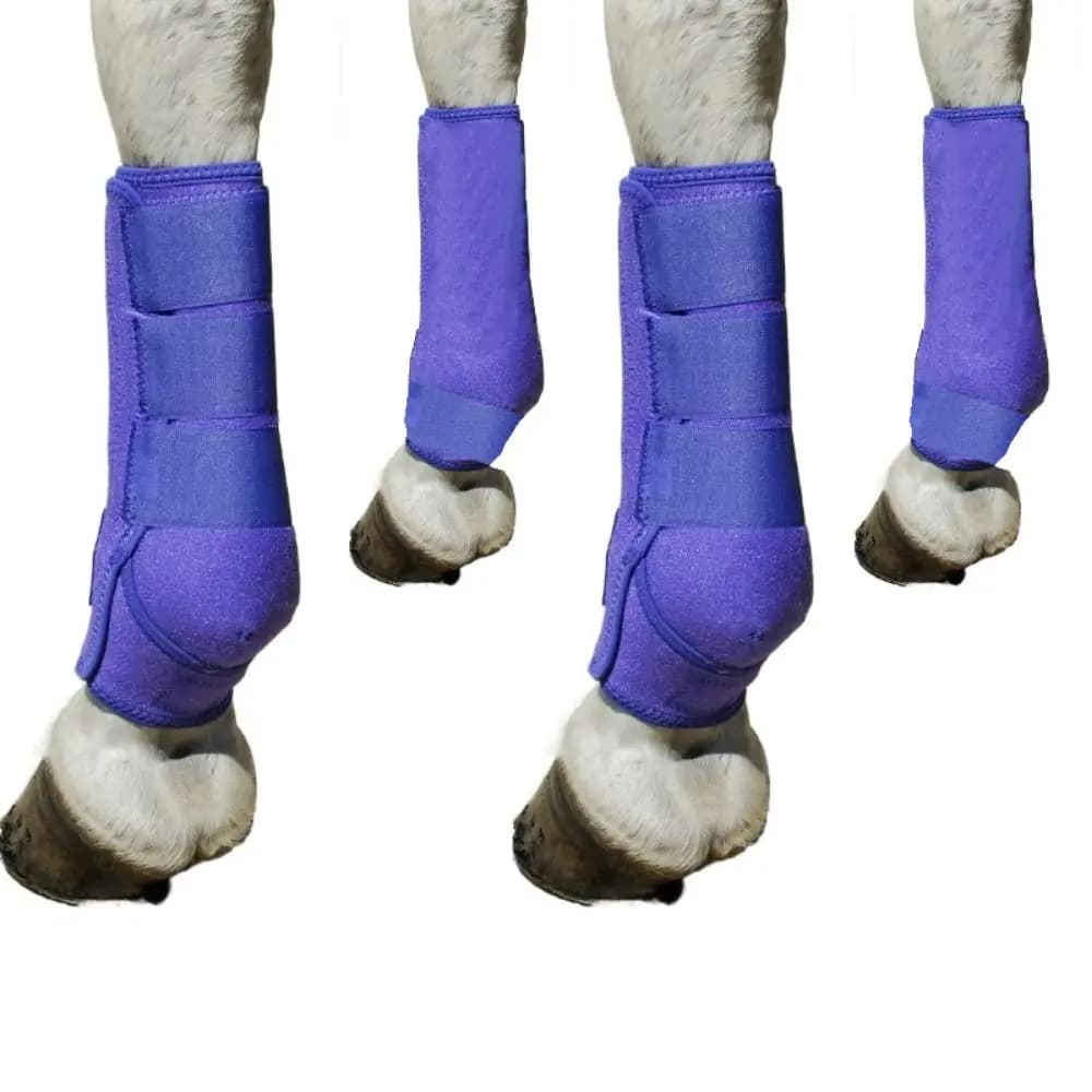 Set di 4 stivali sportivi colorati per cavalli, 3 misure, traspiranti, facili da indossare, comodi, per la cura del cavallo.