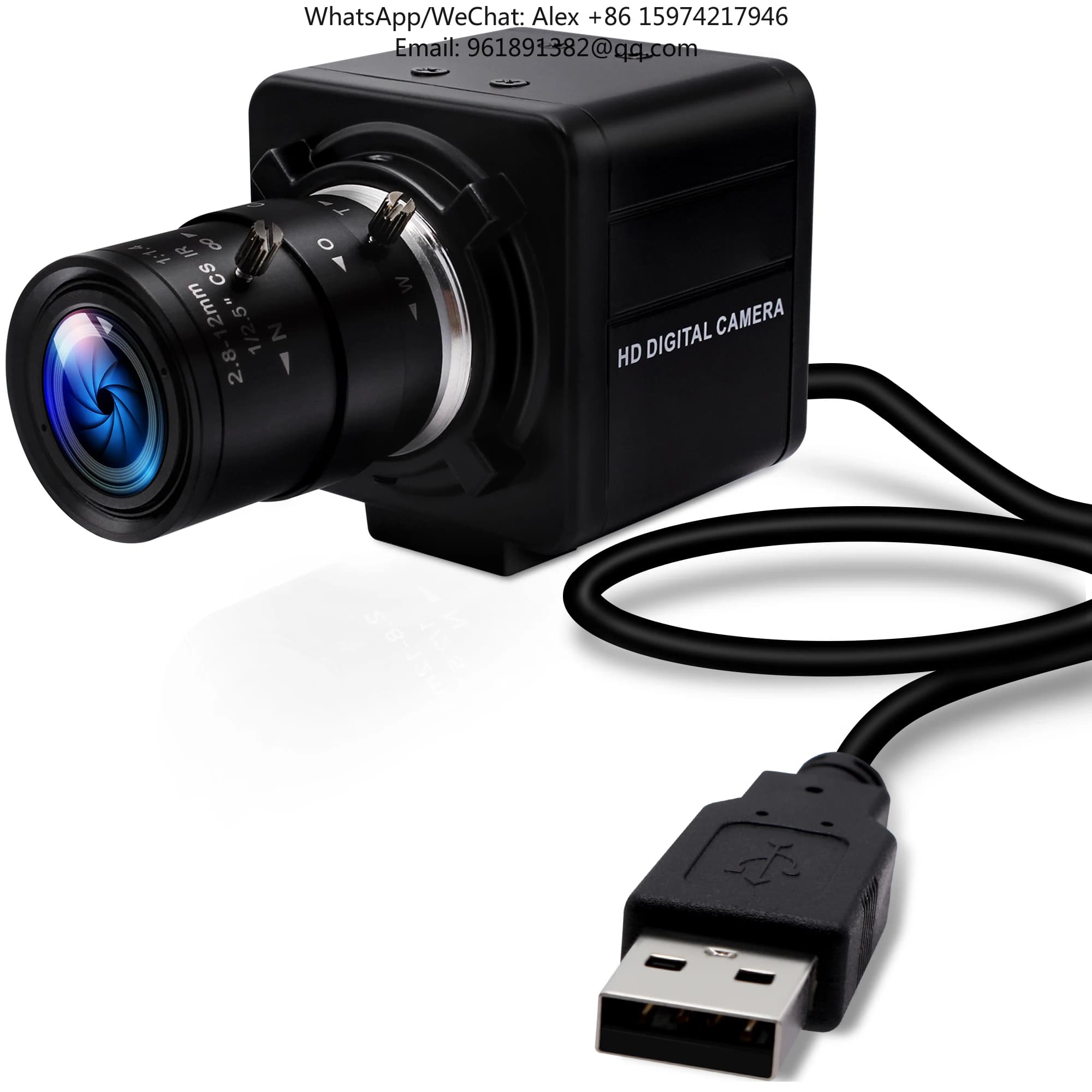 Mini Telecamera USB ELP 4K 30fps, Obiettivo Zoom Manuale Varifocale 2.8-12mm, Sensore IMX317, Webcam HD