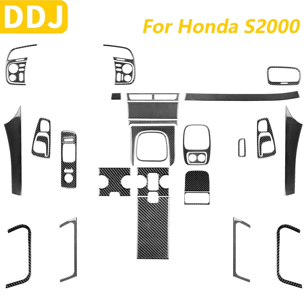 Per Honda S2000 2000-2009 Console centrale in fibra di carbonio Cambio del cambio Cruscotto Air Vent Pannello di copertura Trim Set Accessori auto Adesivo