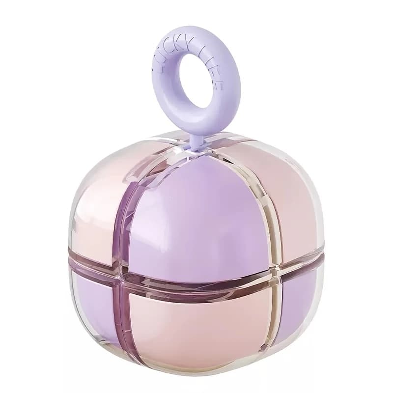 Portapillole Portatile a Forma di Cubo di Rubik, Mini Organizzatore Rotondo per Pillole da Viaggio con Manico, Contenitore Portatile per Vitamine per Casa e Esterni