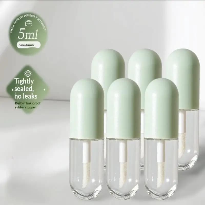 4/6 Blanks 5ml Rechargeable for Liquid Bottom with Brush, Rechargeable Travel Bottles, Mini Cosmetic Tools