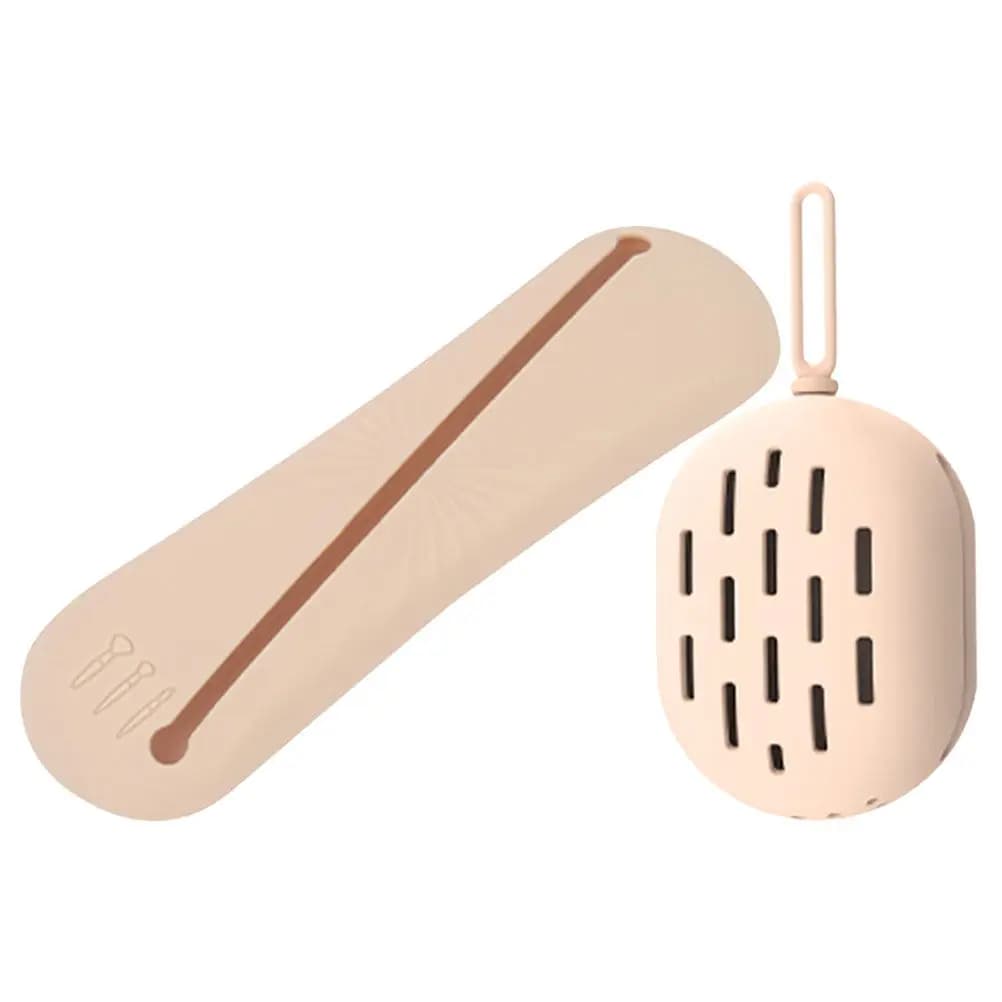 Set di 1 Porta Pennelli da Trucco in Silicone Perforato, Mantiene le Spugne Bellezza Asciutte, Organizzato, Decorazione per Scrivania, Portatile per Viaggi