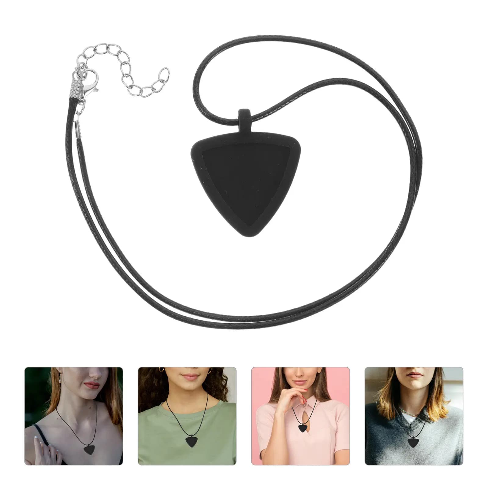 Collana Portaplettro in Silicone, Grande Ciondolo a Triangolo Creativo Multifunzionale per Chitarristi