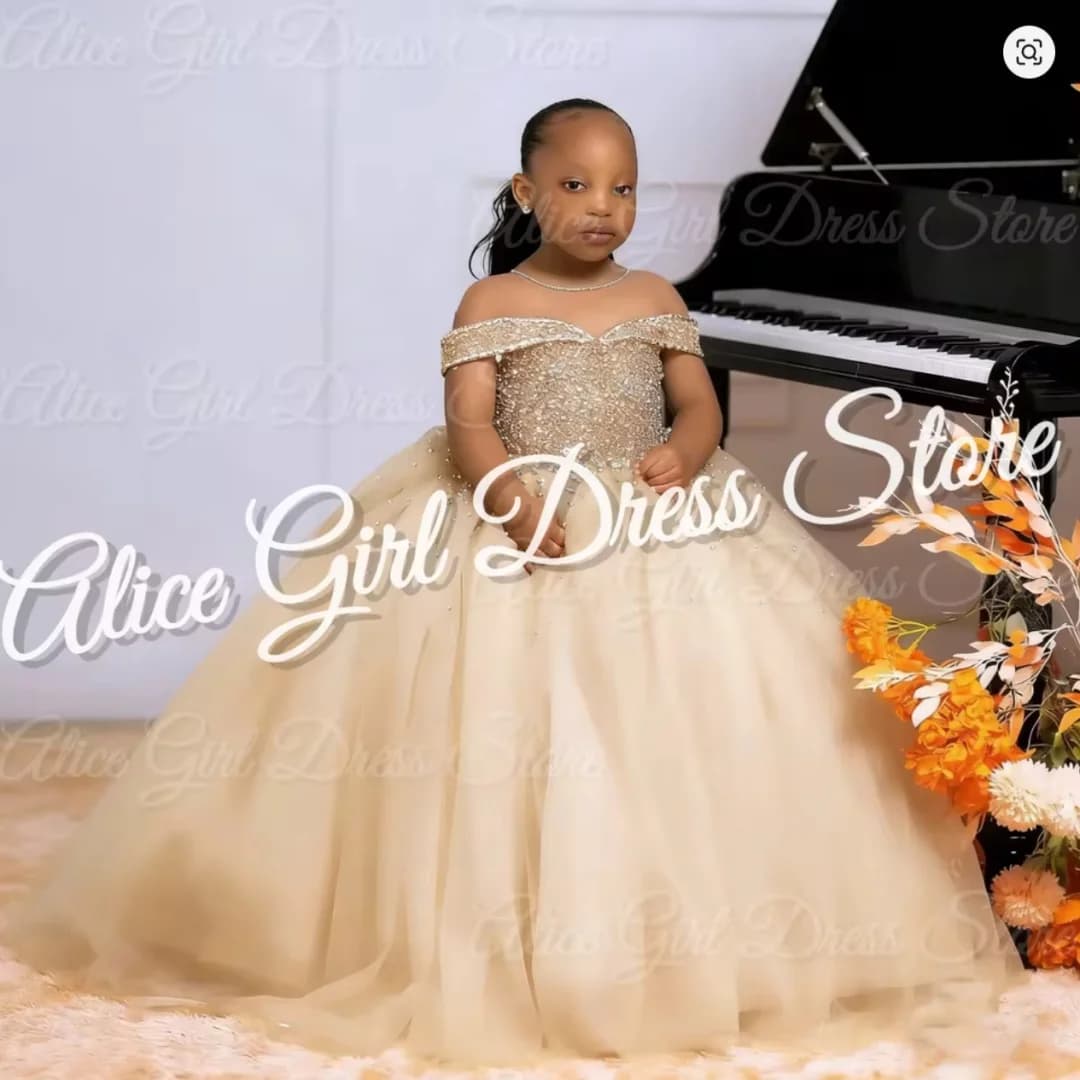 Abito da damigella in tulle trasparente per bambina, abito da cerimonia con applicazioni in pizzo, abito da principessa per feste, ballo di fine anno, abito personalizzato per compleanno