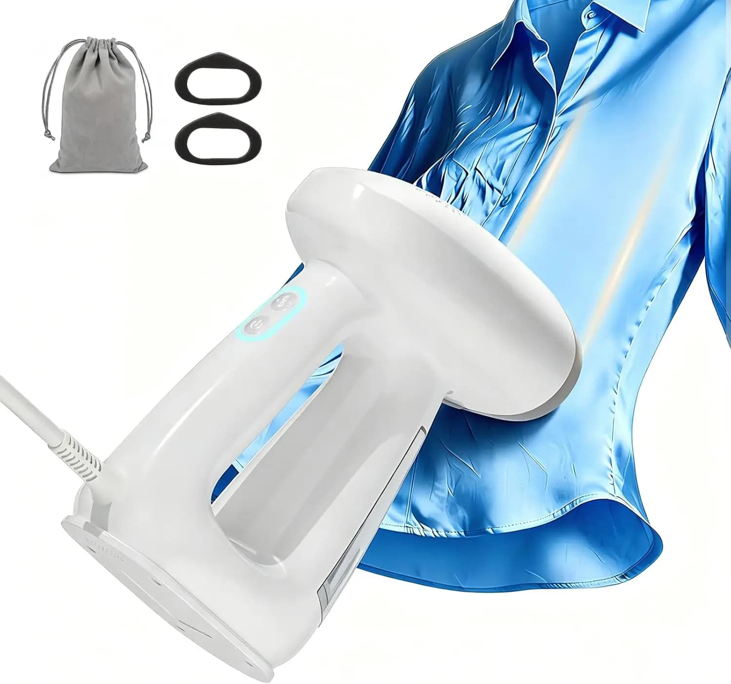 Clothes Steamer with Vacuum Function, Handheld Garment Steamer, 3500Pa Vacuum Adsorption, Adjustable Suction & Steam Modes, 20-Second Fast Heat, One-Handed Operation, for 110-120V Use