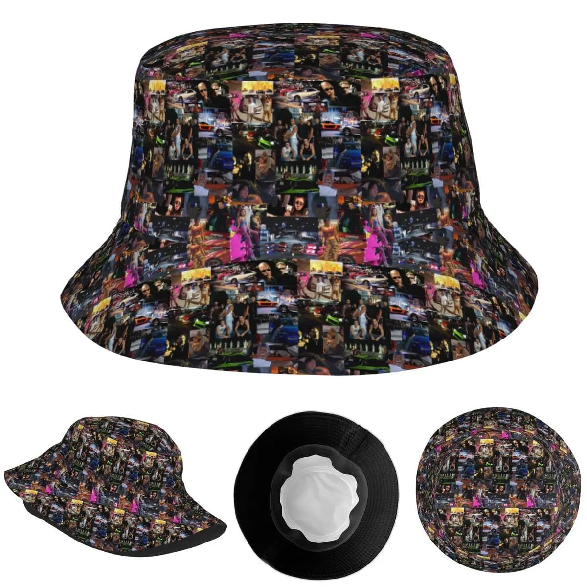 Fishing Hat with Fast and Furious Collage Panama Hat Fishing Hats Bob for Kids for Summer Fishing Caps Man Woman