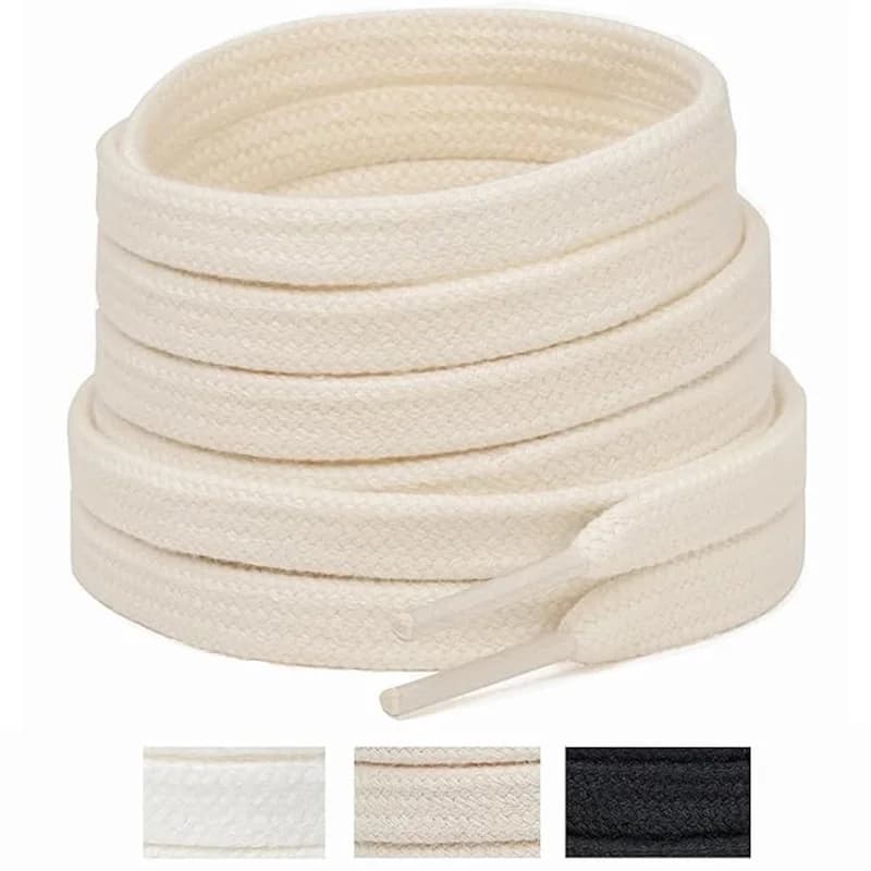 Classic Flat Shoelaces Quality Cotton Shoe Laces Durable Solid Shoelaces for Sneakers Canvas Shoes 100/120/140/160CM 1Pair/2Pair