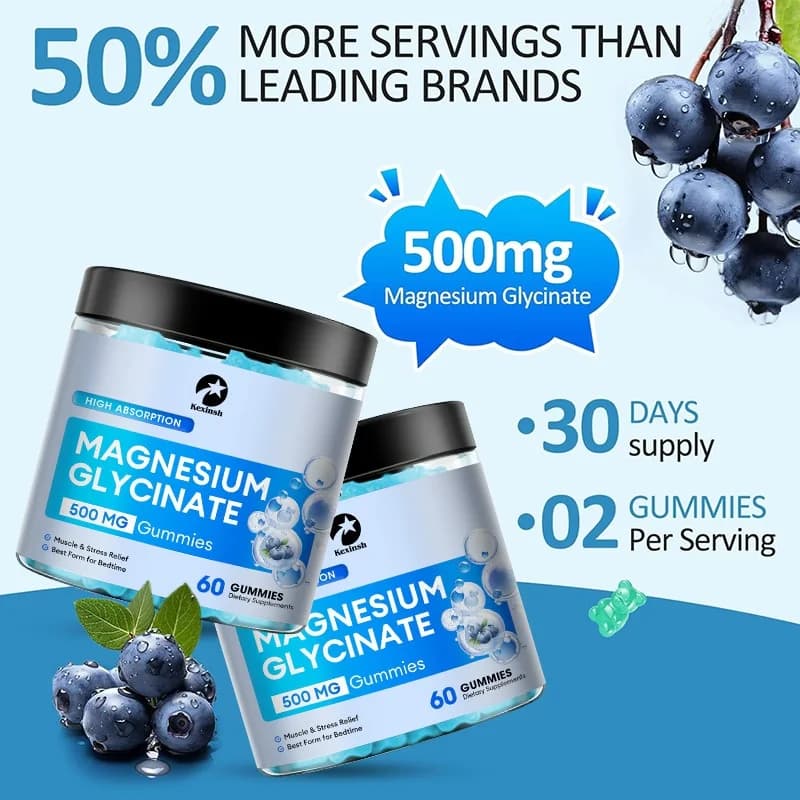 Magnesium Glycinated Candy Stress Lift Sleep Support Memory Improvement Healthy Sleep Promotion Nutritional Supplement