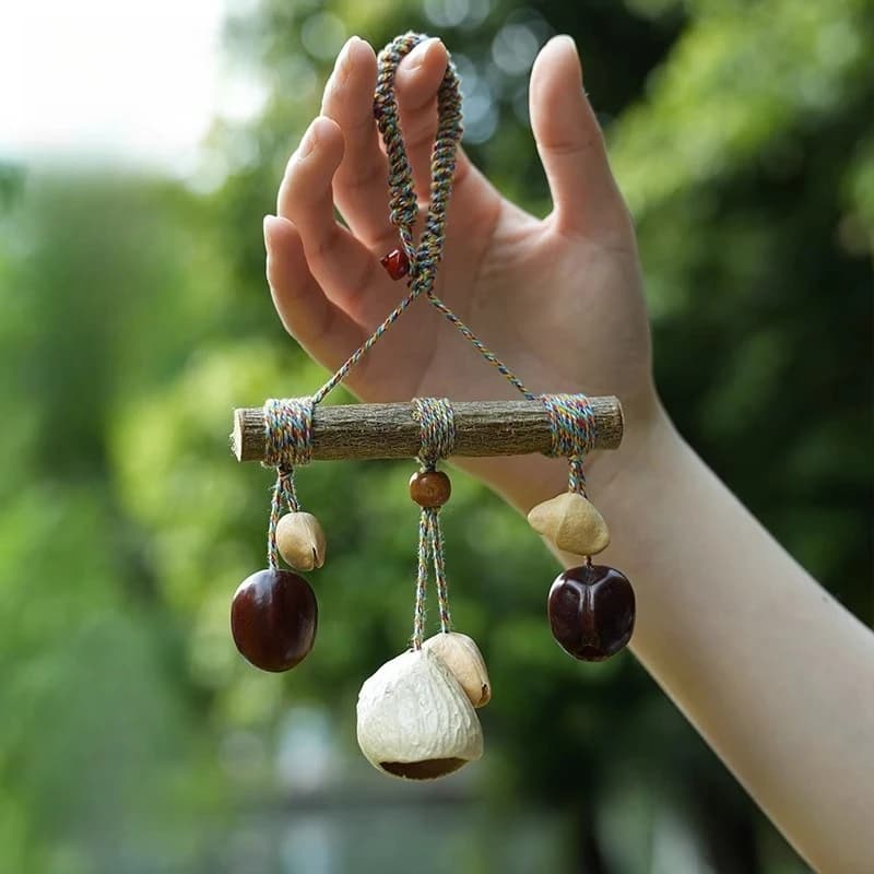 Nut Shell Wind Chimes Yoga Meditation Hand Bells Chime Special Pendants Ringing Bell Hanging Diatonic Percussion Accessories