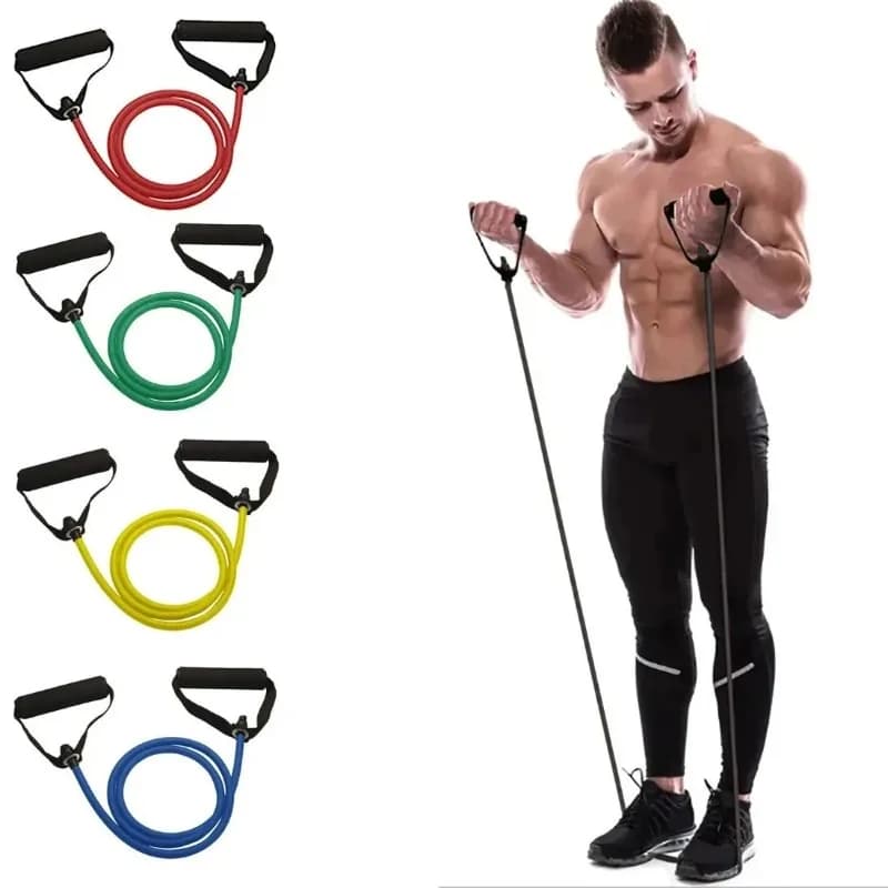 1 PCS Resistance Strap with Handle - Unisex Home Fitness Arm Strength Training Elastic Rope Puller