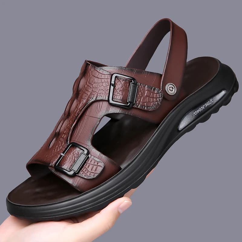 Men's Summer Fashion Beach Shoes Comfortable Anti-slip Slip-On Sandals Wear-resistant Soft Double-wearability Slippers-7100