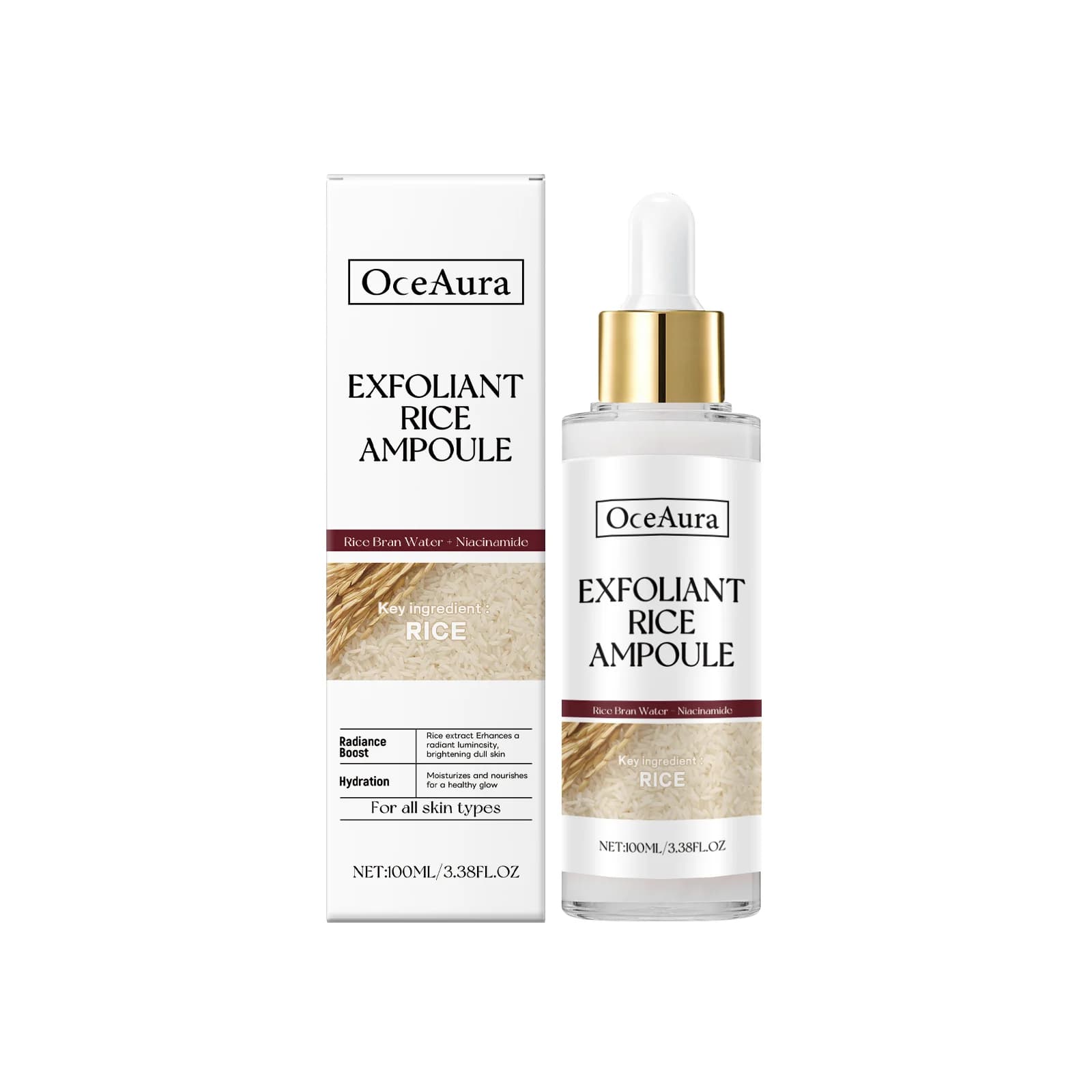 Esfoliante idratante al riso, idrata, nutre, esfolia delicatamente e protegge la pelle sensibile