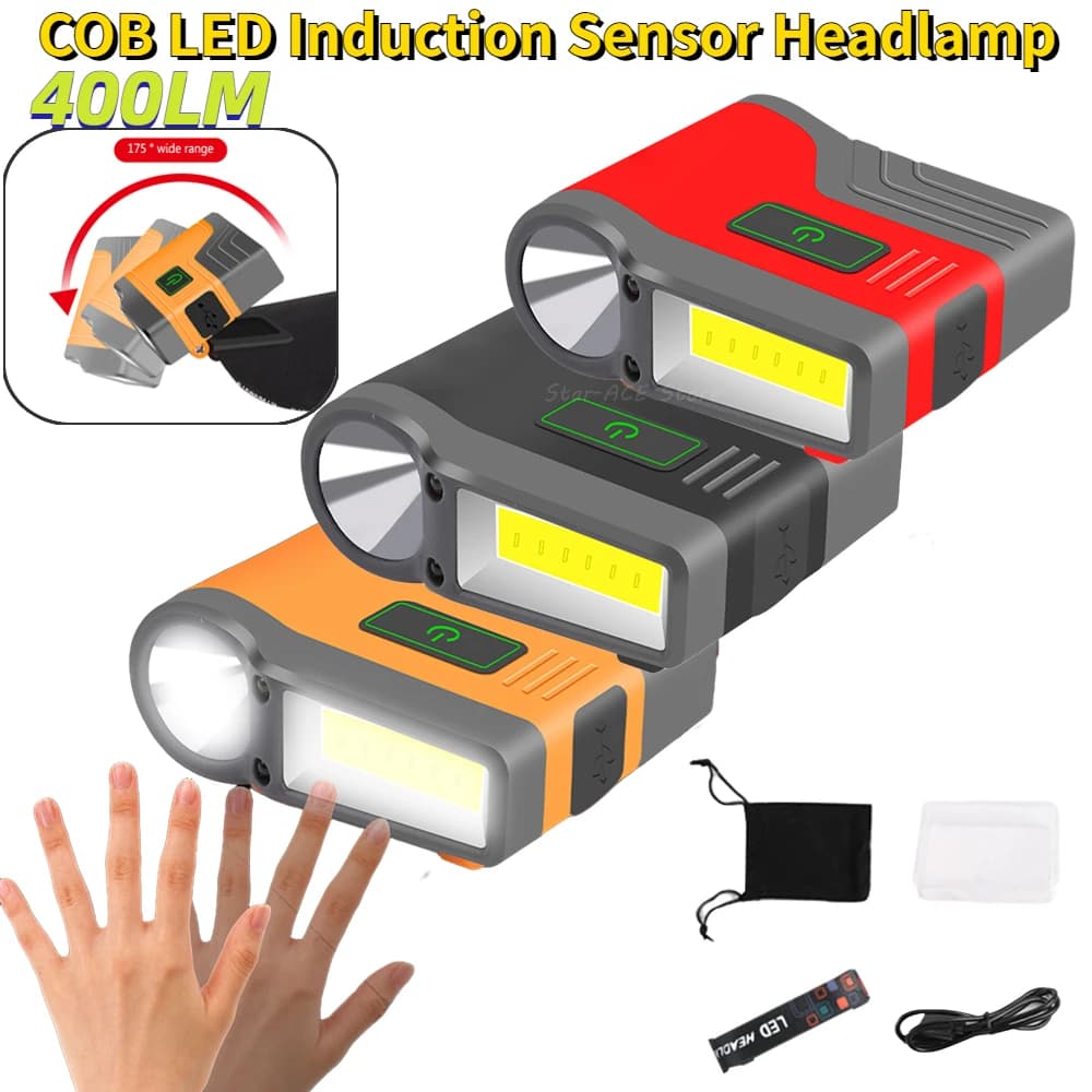 Induzione COB proiettore faro Cap Clip Light USB Outdoor Fishing LED impermeabile Cap Light Head Cap Lamp Camping Light