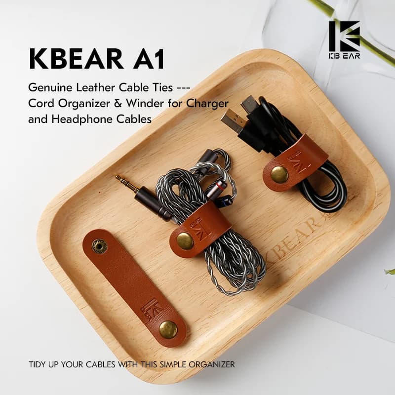 KBEAR A1 Fascette per cavi in vera pelle Design a scatto Organizzatore e avvolgicavo per cavi caricabatterie e cuffie Cablaggio portatile