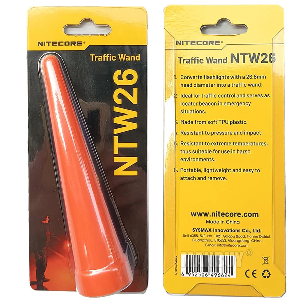 Diffusore di luce a Led NITECORE genuino cono di bacchetta di traffico rosso torcia adatta con testa NTW26.8mm accessori per l'illuminazione portatile