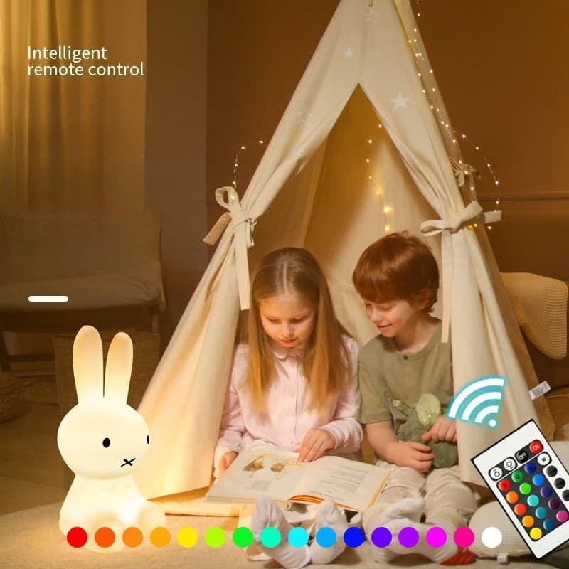 Kawaii Miffy Rabbit Ricarica LED Camera da letto Luce per dormire Cartoon Boris Lampada da terra per esterni Regalo creativo per festival per bambini