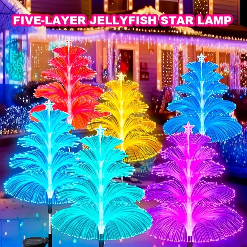 Lucine a LED solari che cambiano colore a 5 livelli per decorazioni natalizie all'aperto – Natale, Halloween, giardino e cortile