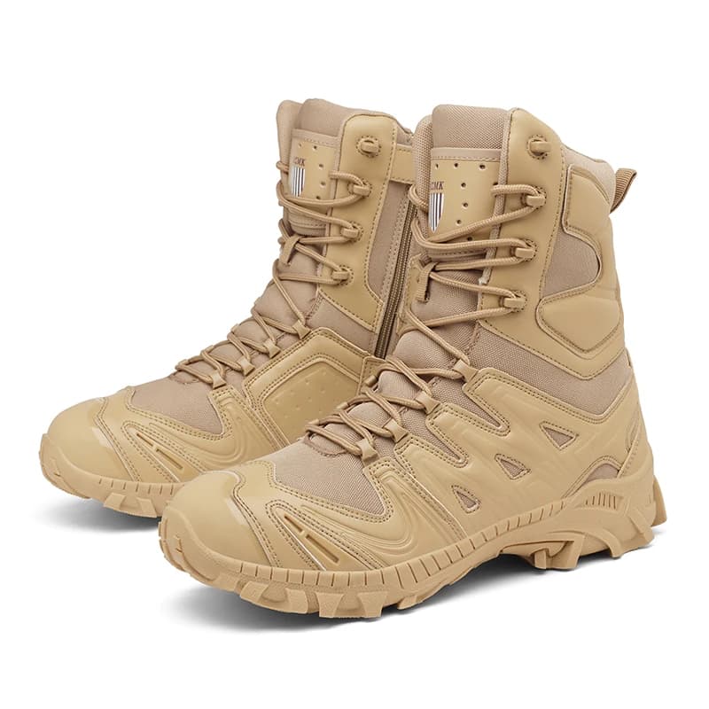 Scarpe alte da uomo Scarpe da esterno stringate con suola spessa Stivali sportivi da combattimento durevoli Scarpe da trekking casual antiscivolo