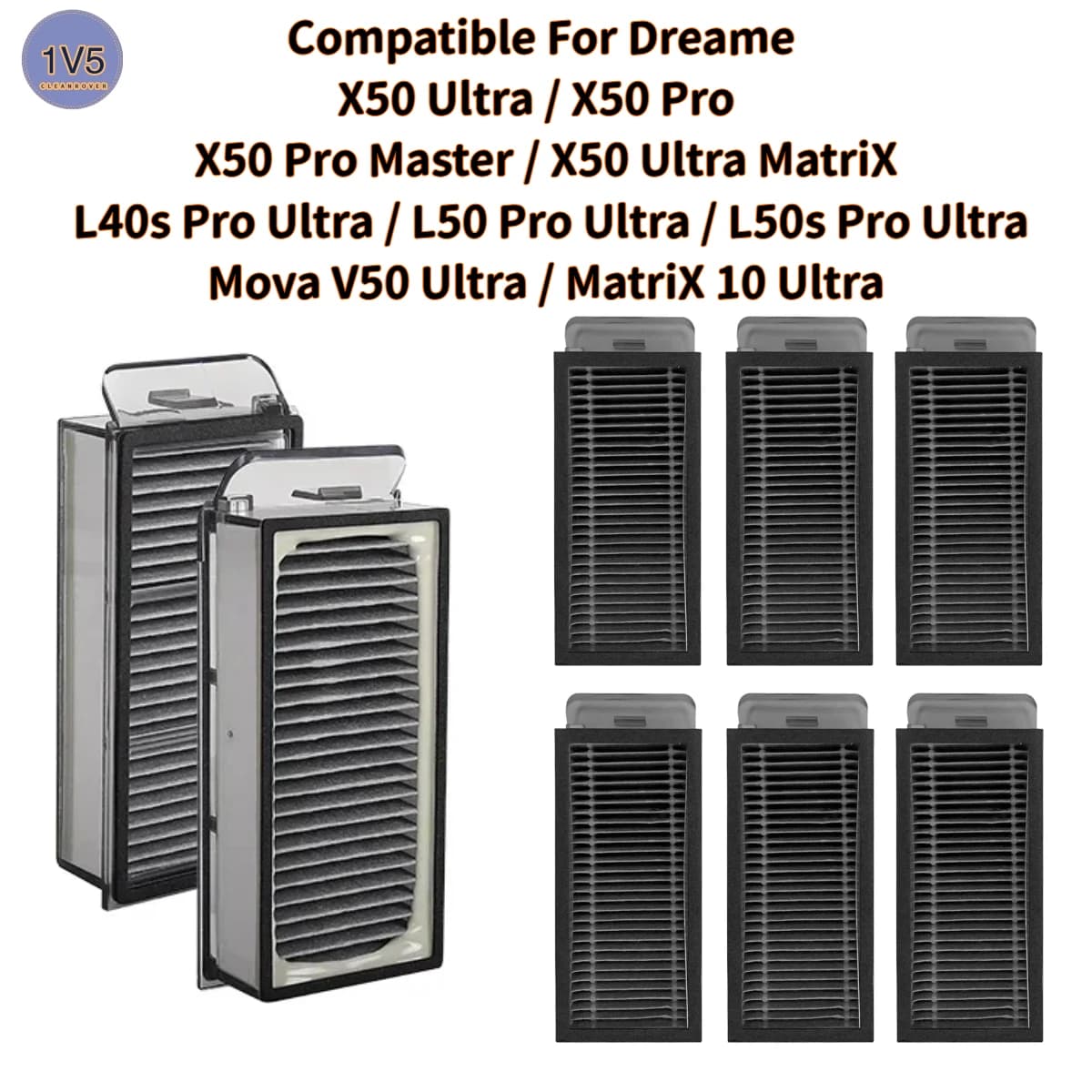 HEPA Filter for Dreame X50 Ultra/X50 Master/L50 Pro Ultra/X50 PRO/MOVA V50 Ultra/X40 Enhanced Edition Robot Vacuum Parts