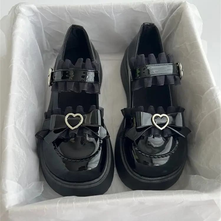 Women's Shoes with Fashion Buckle 2026, Autumn Spring Décolleté Mary Jane with Butterfly Clasp, Casual Plateau and Round Toe
