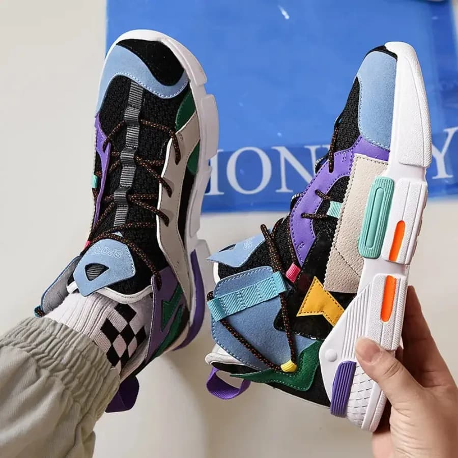 Scarpe Sportive Casual da Uomo, Nuova Collezione Primaverile Trendy, Sneakers Traspiranti in Mesh con Design a Blocchi di Colore, Stile Dad Shoes