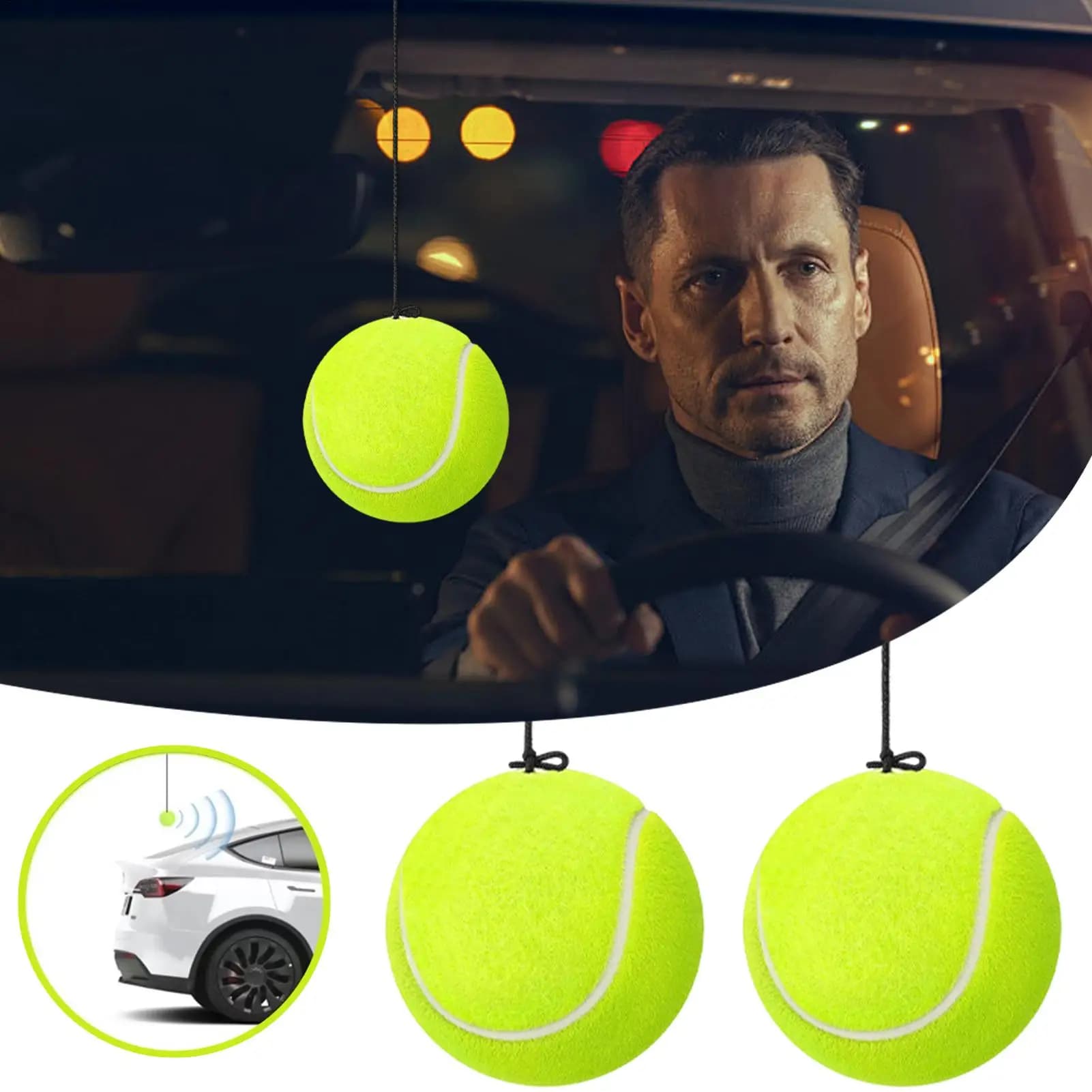 Aiuto per il parcheggio del garage 2 pezzi/set Assistente per il parcheggio Palla da tennis Indicatore di arresto del veicolo regolabile per il posizionamento del conducente SUV