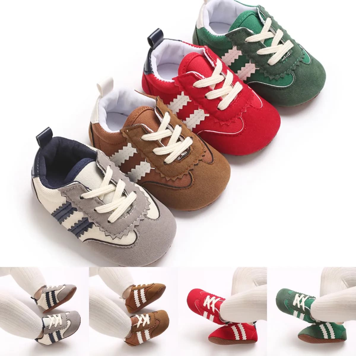 NUOVA moda color block scarpe casual stringate primavera e autunno scarpe casual per bambini 0-18 mesi scarpe basse scarpe da passeggio per bambini
