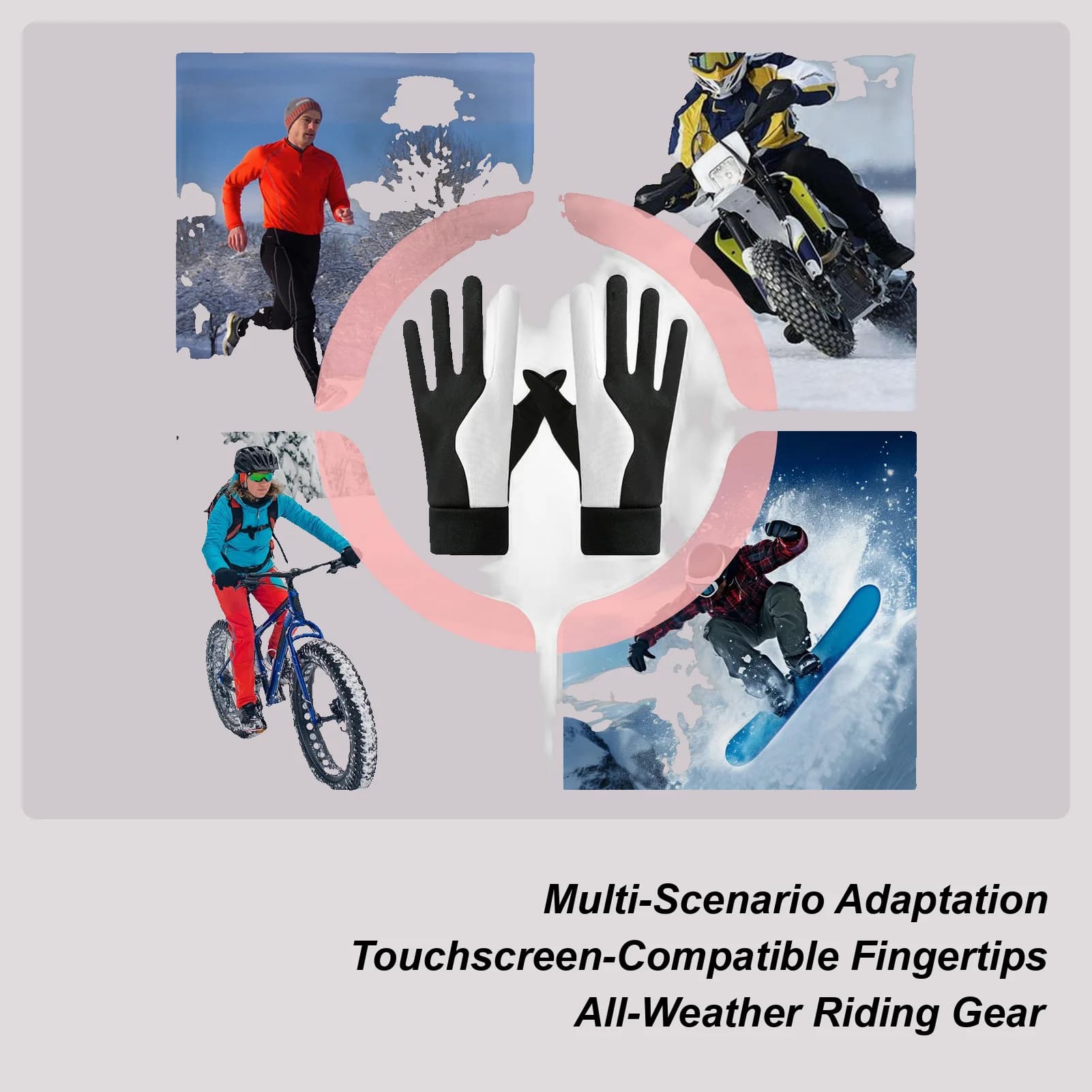Guanti da moto Guanti da moto invernali con dita intere Guanti da moto da uomo per Powersports Equitazione Road Racing Atv