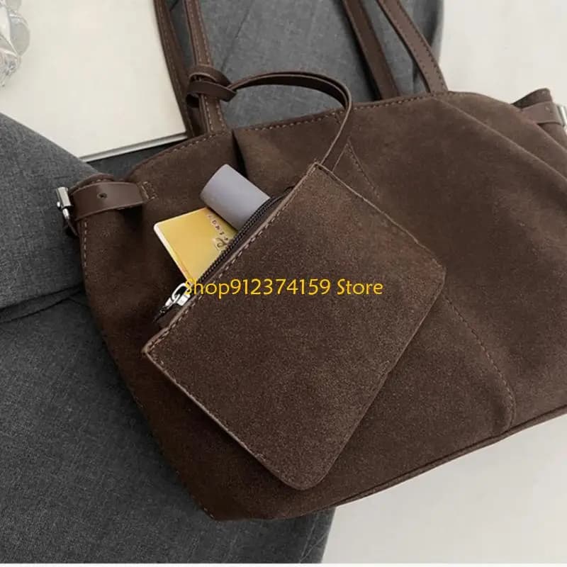 G5AE Borse e borsette alla Borse sotto le ascelle Borsa in pelle scamosciata sintetica con mini borsette staccabili Borsa a