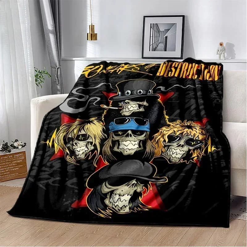 Coperta Guns N Roses Hard Rock Band, morbida coperta per casa, camera da letto, letto, divano, picnic, viaggio, ufficio, coperta per il riposo, coperta per bambini