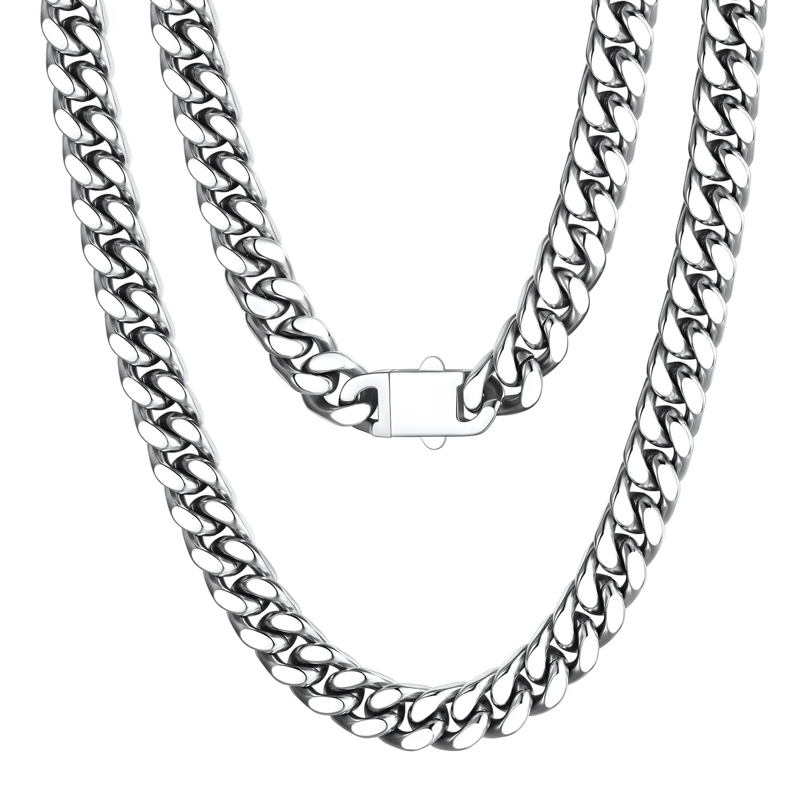 Collane a Catena Cubana Spessa in Acciaio Inossidabile U7 per Uomo e Donna, 5/7/9/12mm, 18-30 Pollici, Gioielli Unisex, Idea Regalo