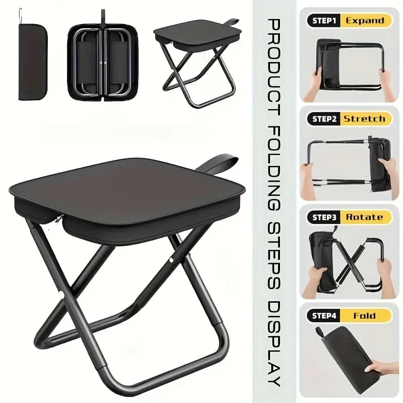 Lightweight Compact Folding Camping Stool Portable Multiscene Outdoor Fishing Chair For Beach Hiking Travel Picnic